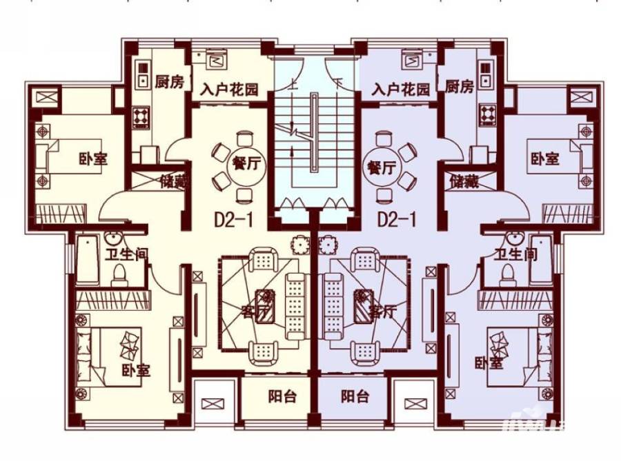 南峰朗润园普通住宅85.8㎡户型图