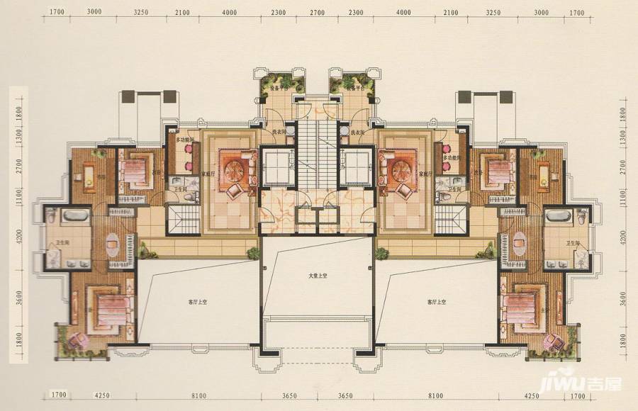 中粮·隆玺壹号4室3厅4卫416㎡户型图