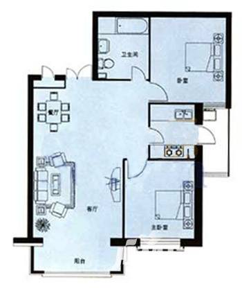 正大广场普通住宅102㎡户型图