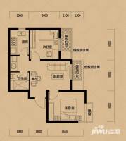 唐轩公馆2室2厅1卫60㎡户型图