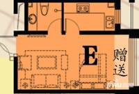 M5爱慕城·QQ公寓1室1厅1卫43㎡户型图