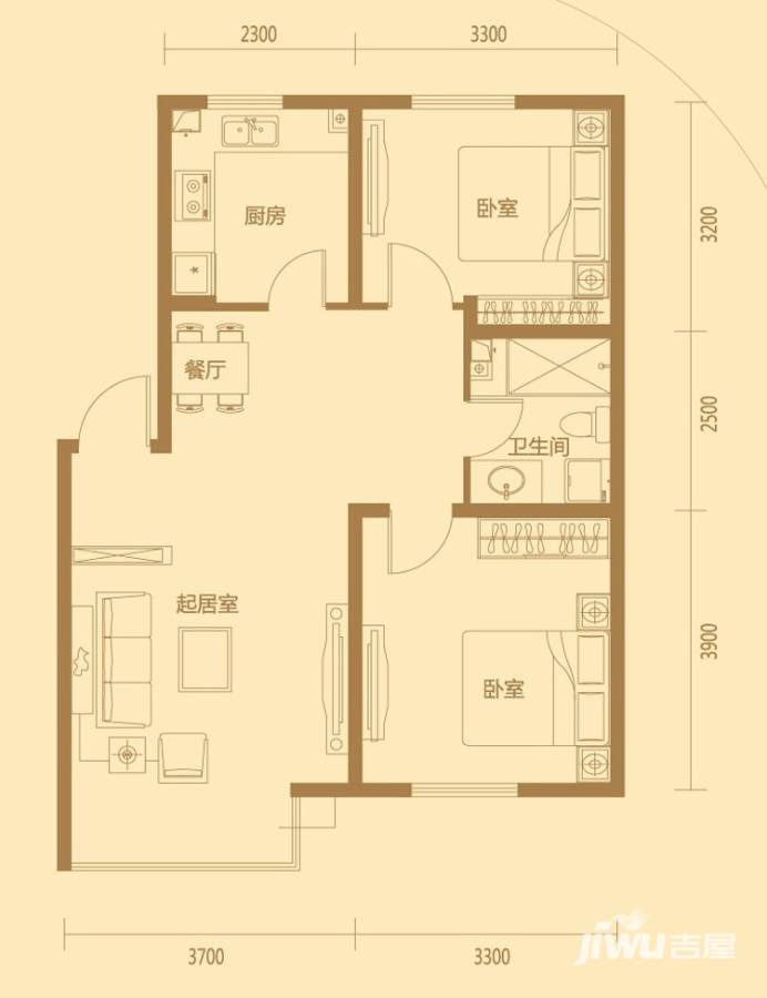 金沙枫景尚城普通住宅79.4㎡户型图