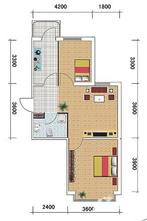 泰华林家园普通住宅71.5㎡户型图