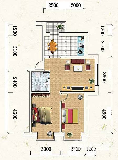 泰华林家园普通住宅79㎡户型图