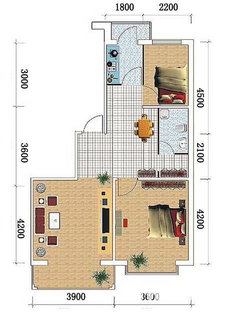 泰华林家园普通住宅81.2㎡户型图