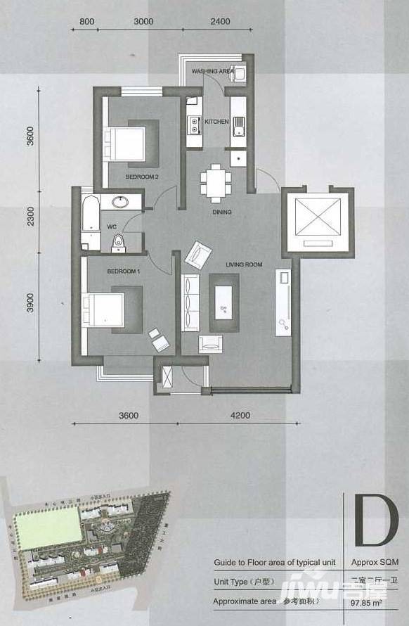 凯荣禧乐都普通住宅93㎡户型图