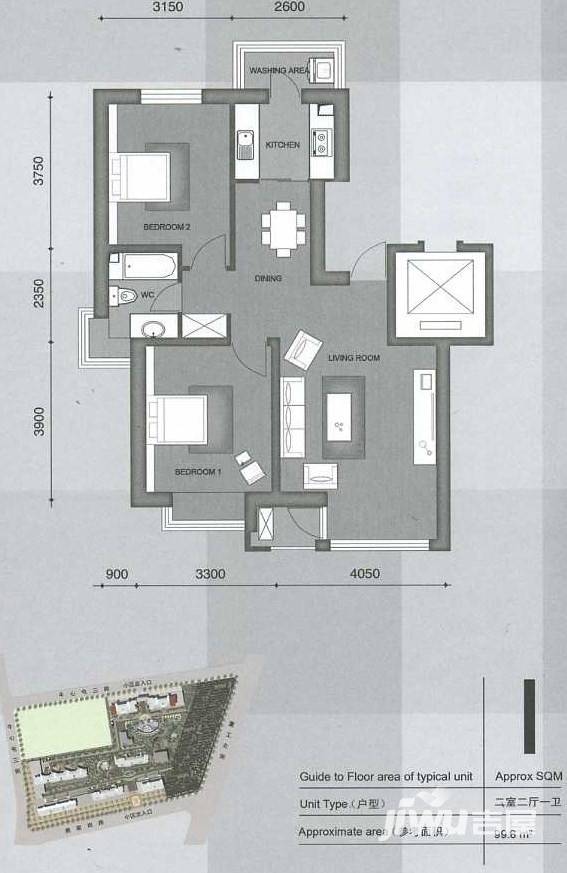 凯荣禧乐都普通住宅93㎡户型图