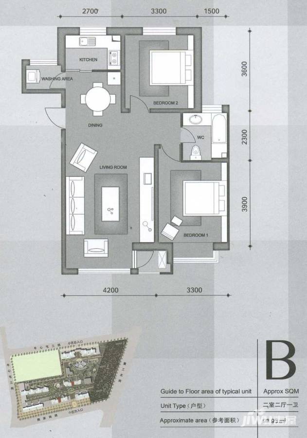 凯荣禧乐都普通住宅93㎡户型图