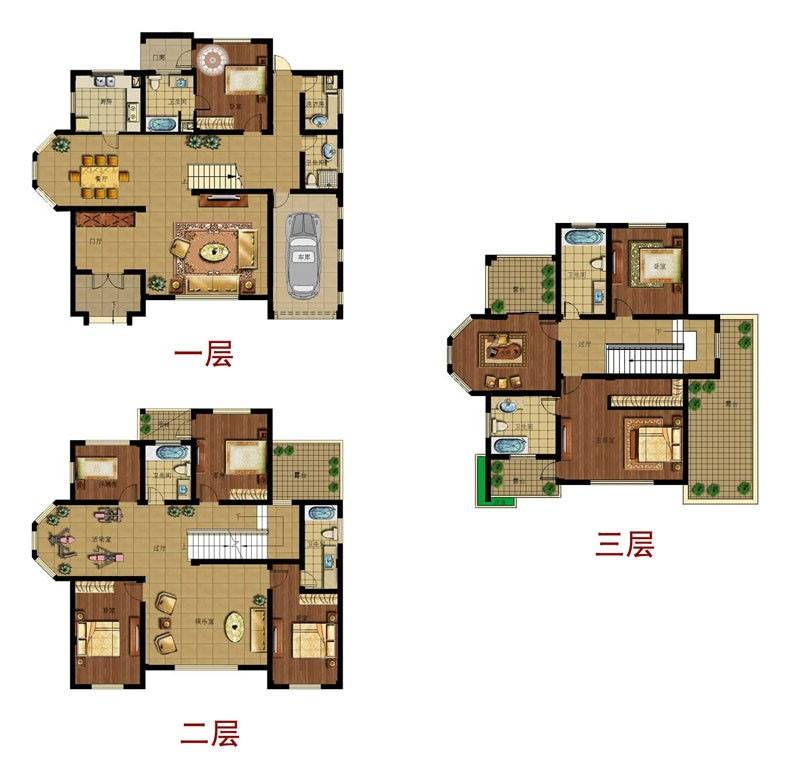 恒丽府第8室4厅6卫340㎡户型图