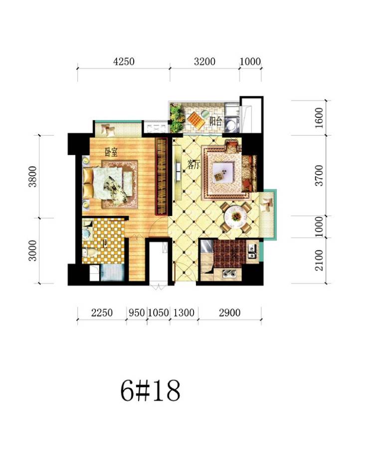 阳光一百凤凰广场普通住宅74.8㎡户型图