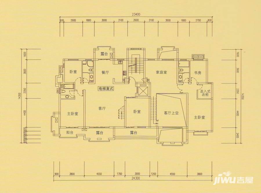 博瑞明珠城5室3厅3卫232㎡户型图