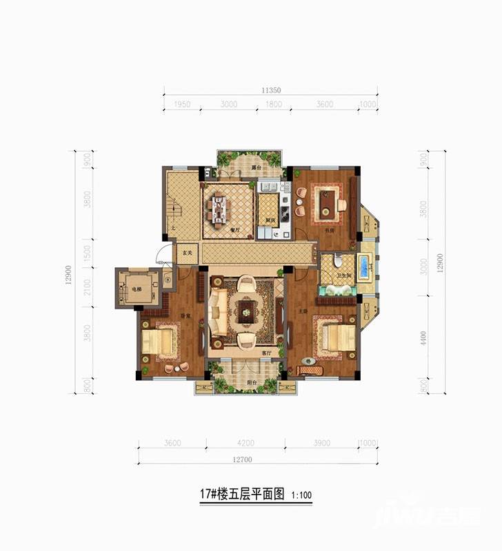 滨江·月亮湾5室2厅3卫236㎡户型图