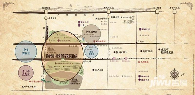 融创欧麓花园城依云郡位置交通图图片