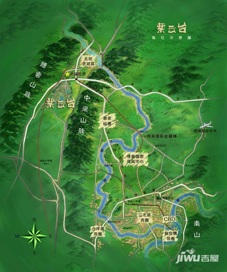 龙湖紫云台位置交通图图片