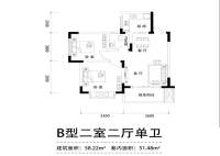 逸品森香普通住宅58.2㎡户型图