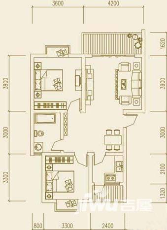 大足棠城丽都普通住宅79.9㎡户型图