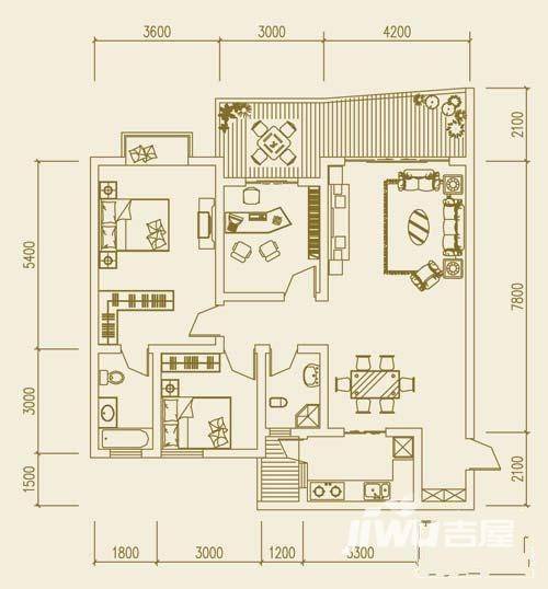 大足棠城丽都3室2厅2卫115.3㎡户型图