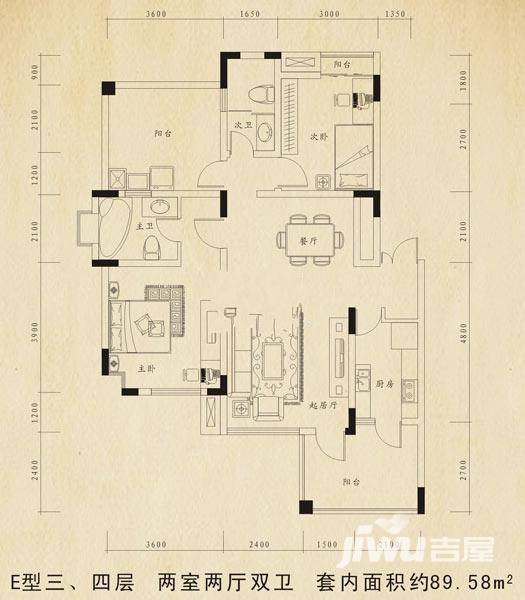 巨豪香溪美林普通住宅89.6㎡户型图