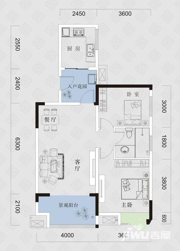 庆业九寨印象普通住宅69.6㎡户型图