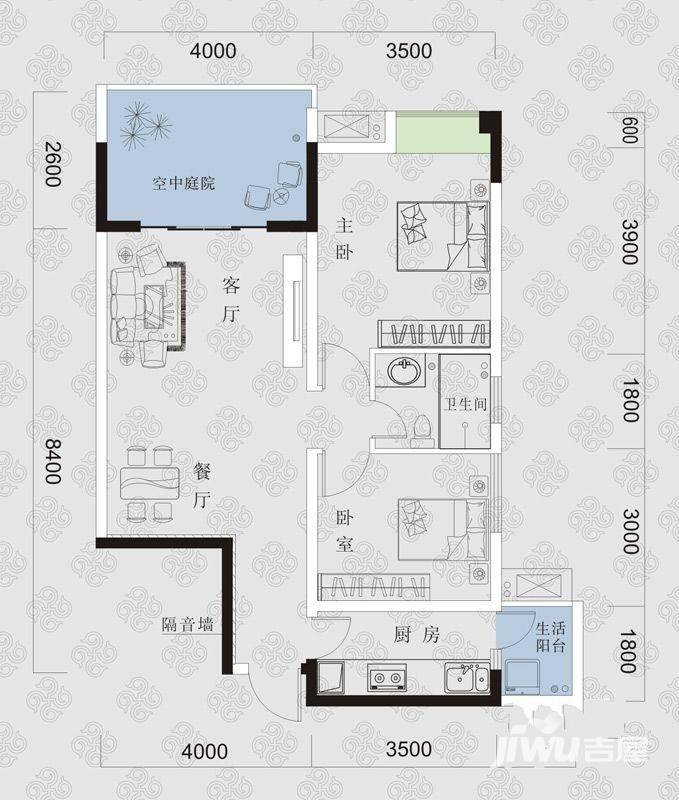 庆业九寨印象普通住宅70.9㎡户型图