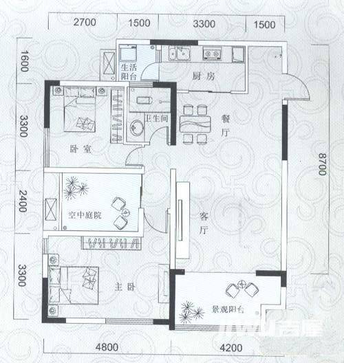 庆业九寨印象普通住宅95.5㎡户型图