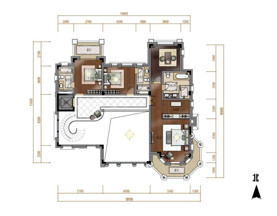 棕榈泉山顶别墅普通住宅713㎡户型图