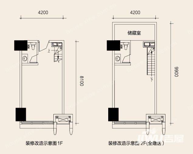 观音桥龙湖新壹街普通住宅47㎡户型图