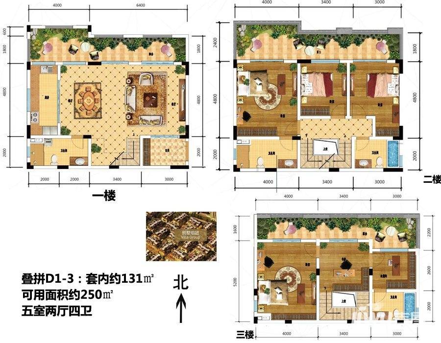 金科天宸5室2厅4卫250㎡户型图