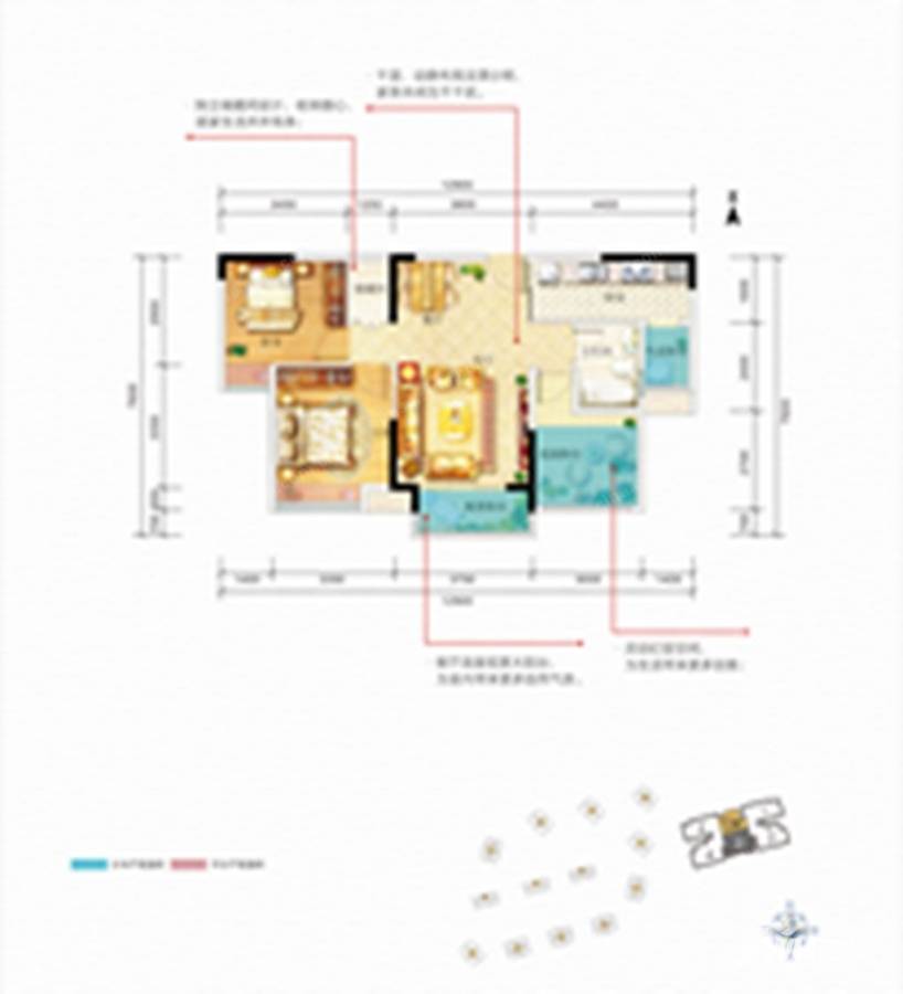 佳兆业滨江新城普通住宅70㎡户型图