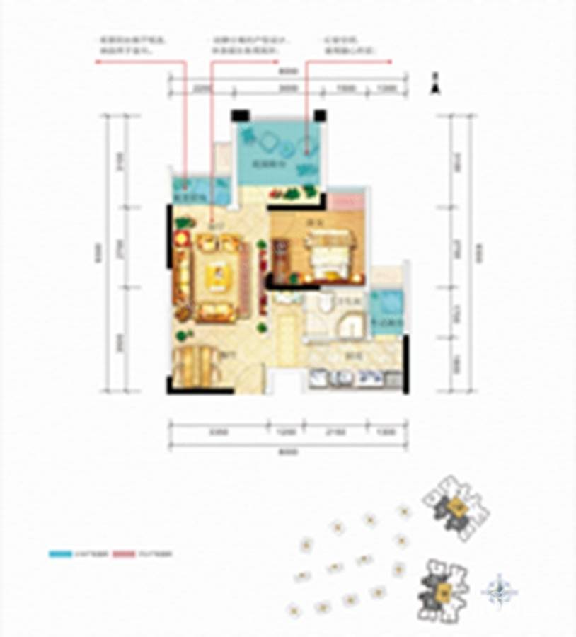 佳兆业滨江新城普通住宅50㎡户型图