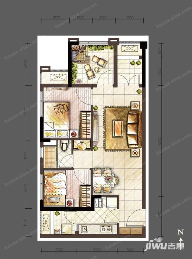 万科金域学府（公寓）普通住宅55㎡户型图