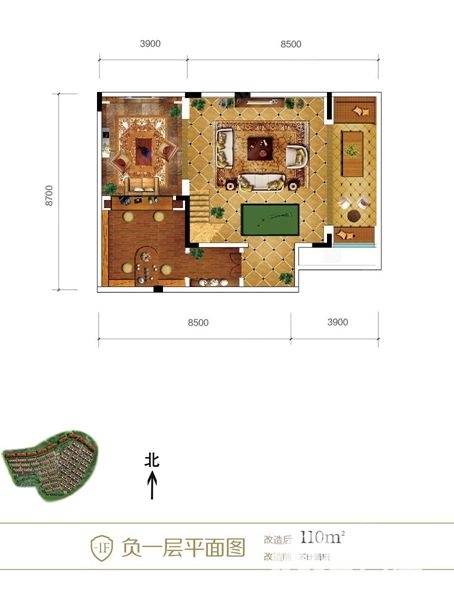 金科城嘉陵江上普通住宅110㎡户型图