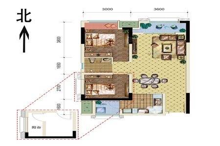 金科城嘉陵江上普通住宅66.9㎡户型图