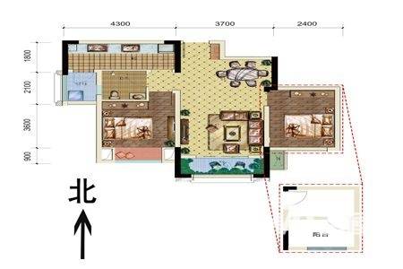 金科城嘉陵江上普通住宅69.4㎡户型图