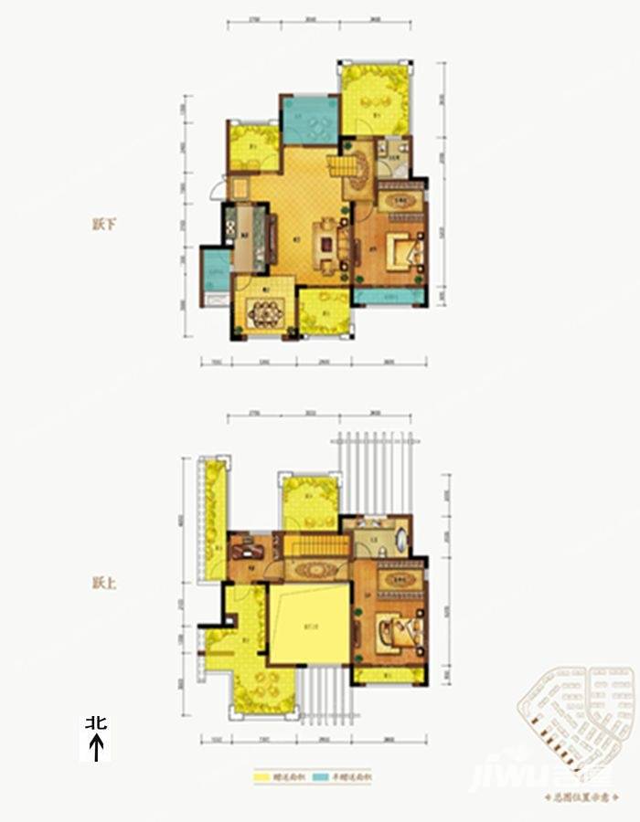 中铁北美时光3室2厅2卫140.1㎡户型图