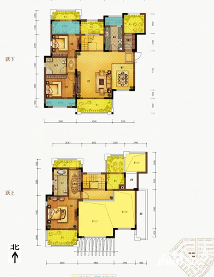 中铁北美时光3室2厅2卫150.4㎡户型图