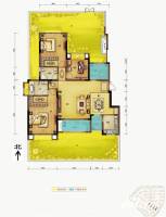 中铁北美时光3室2厅2卫132.2㎡户型图