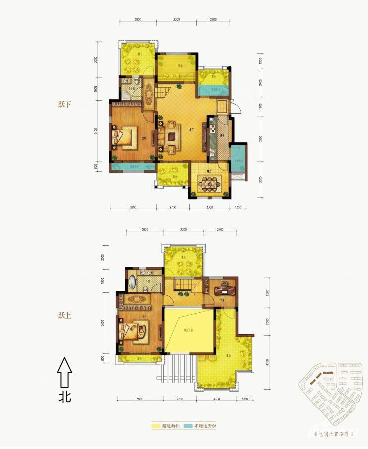 中铁北美时光3室2厅2卫142.9㎡户型图