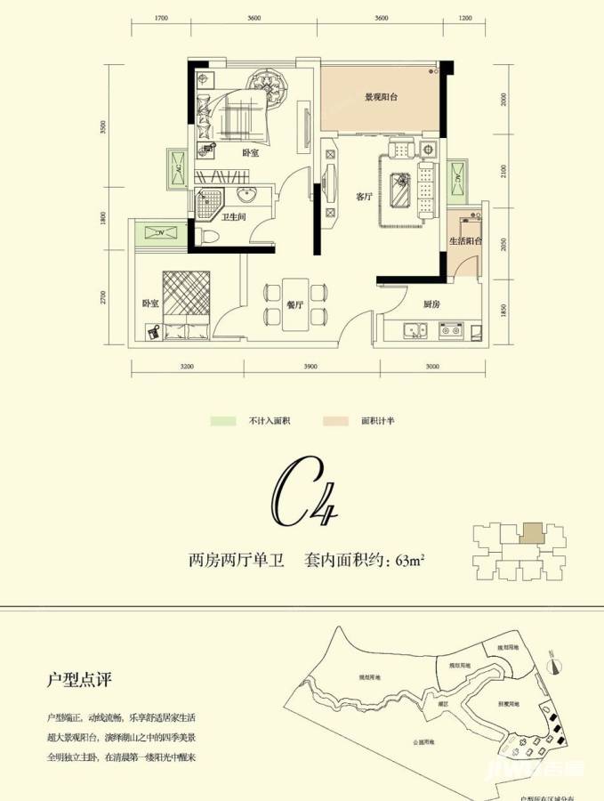 融创凡尔赛领馆普通住宅70㎡户型图