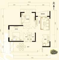 江屿朗廷2室2厅2卫79㎡户型图