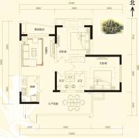 江屿朗廷2室2厅2卫79.2㎡户型图