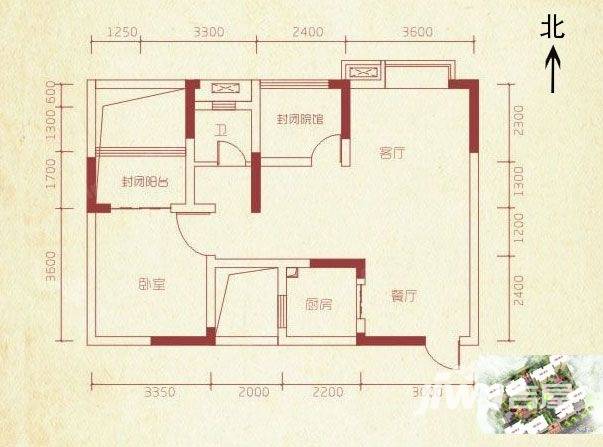 桃源印象普通住宅80.5㎡户型图