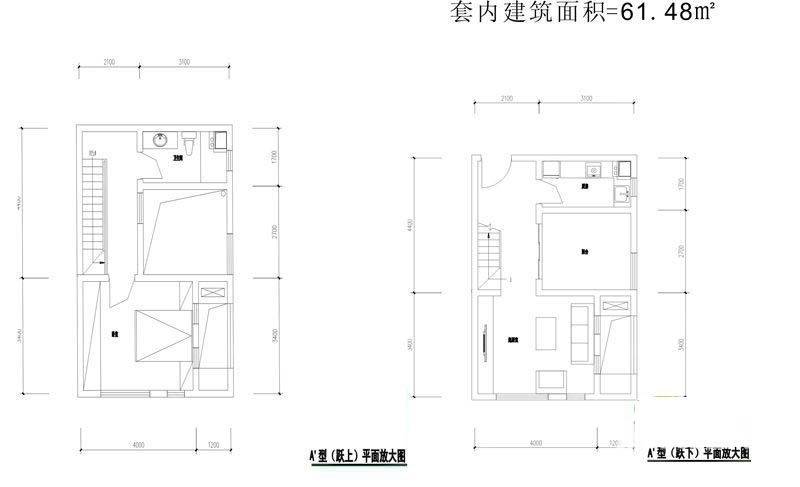 润都7号普通住宅61.5㎡户型图