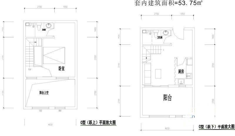 润都7号普通住宅53.8㎡户型图