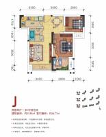 中庚城2室2厅1卫44.8㎡户型图