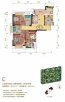 中庚城3室2厅2卫110.6㎡户型图