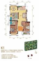 中庚城2室2厅2卫109.5㎡户型图