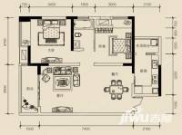 恒基翔龙江畔2室2厅1卫71㎡户型图