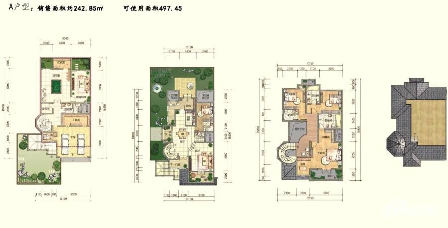 中国铁建山语城山栖5室2厅6卫242.8㎡户型图