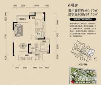 北麓国际城2室2厅2卫69.7㎡户型图